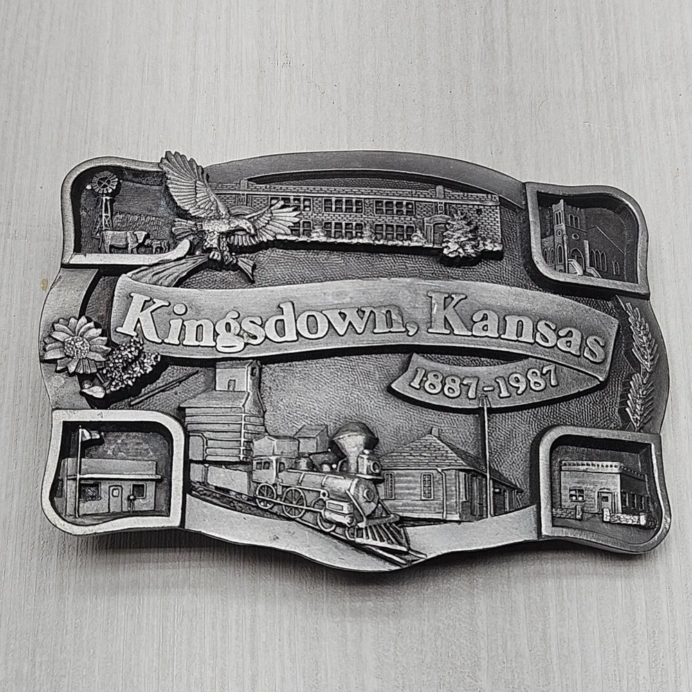 Kingsdown Kansas 1887-1987 Centennial Belt Buckle Limited Edition 454 of‎ 500